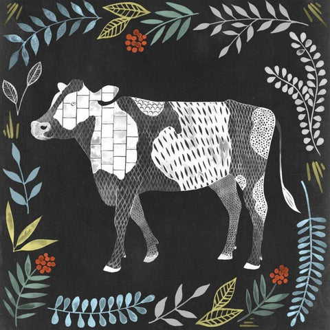 Chalkboard Farmhouse I Black Ornate Wood Framed Art Print with Double Matting by Popp, Grace