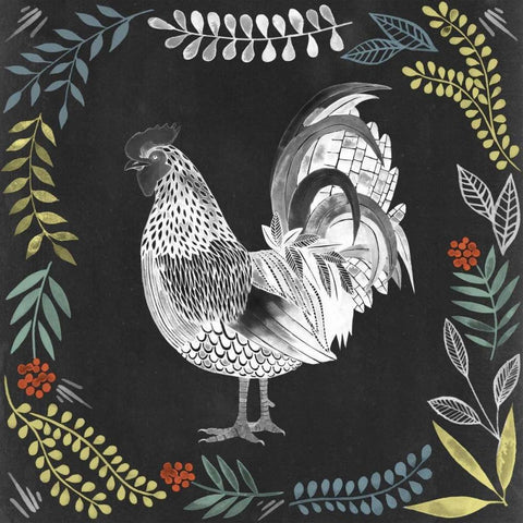 Chalkboard Farmhouse IV Black Ornate Wood Framed Art Print with Double Matting by Popp, Grace