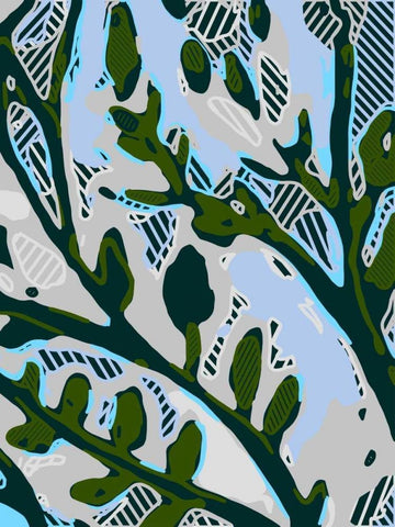 Abstract Tree Limbs II Black Ornate Wood Framed Art Print with Double Matting by Fields, Karen