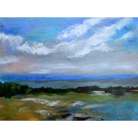 Beach and Sky I Black Modern Wood Framed Art Print by Fields, Karen