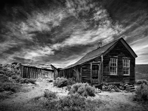 BandW Desert View III Black Ornate Wood Framed Art Print with Double Matting by Drost, David