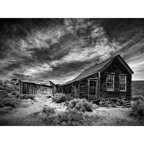 BandW Desert View III White Modern Wood Framed Art Print by Drost, David