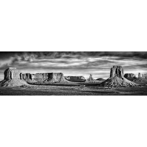 BandW Desert View VII Gold Ornate Wood Framed Art Print with Double Matting by Drost, David