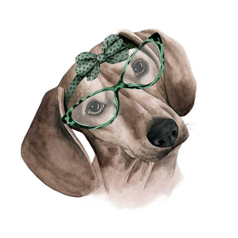 Vintage Pup III Black Ornate Wood Framed Art Print with Double Matting by Popp, Grace