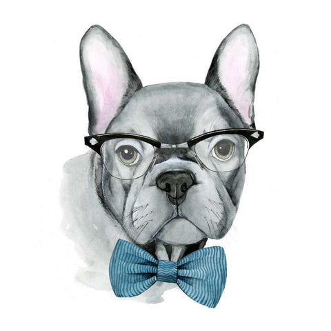 Vintage Pup IV White Modern Wood Framed Art Print by Popp, Grace