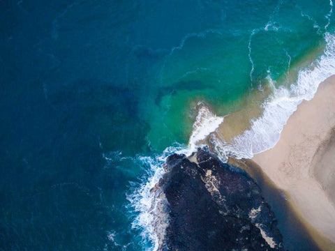 Hawaii View I Black Ornate Wood Framed Art Print with Double Matting by Mead, Adam