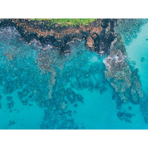 Hawaii View IV Black Modern Wood Framed Art Print with Double Matting by Mead, Adam