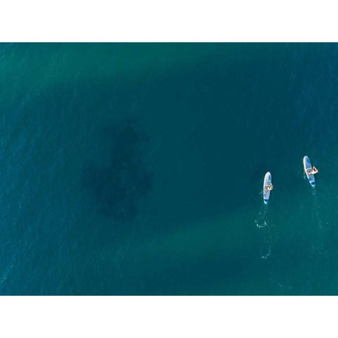 Hawaii View V White Modern Wood Framed Art Print by Mead, Adam