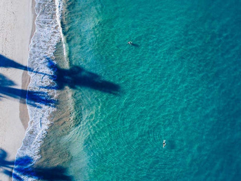 Hawaii View VII White Modern Wood Framed Art Print with Double Matting by Mead, Adam