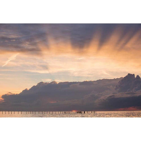 First Landing-Sea III Black Modern Wood Framed Art Print with Double Matting by Mead, Adam