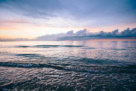 First Landing-Sea IV White Modern Wood Framed Art Print with Double Matting by Mead, Adam