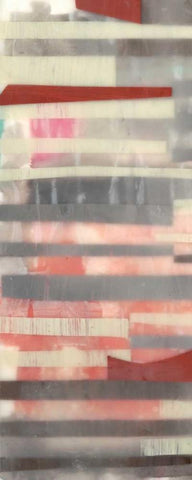 Staggered Lines I White Modern Wood Framed Art Print with Double Matting by Goldberger, Jennifer