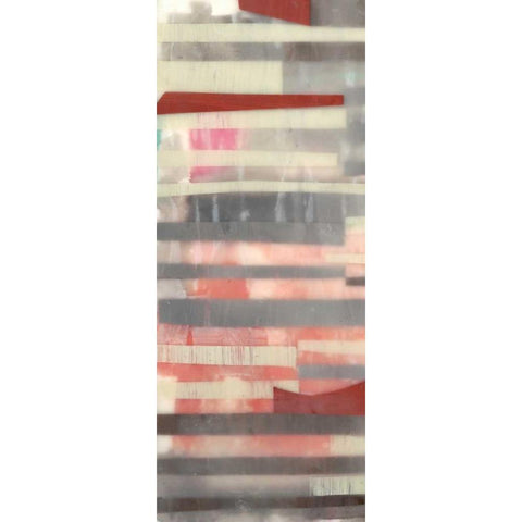 Staggered Lines I Black Modern Wood Framed Art Print by Goldberger, Jennifer