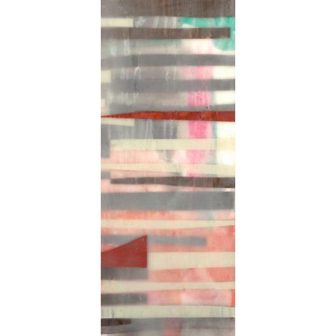 Staggered Lines II Black Modern Wood Framed Art Print with Double Matting by Goldberger, Jennifer