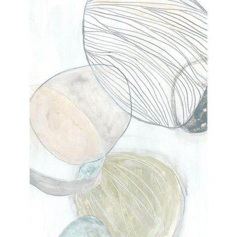 Sea Pebbles II White Modern Wood Framed Art Print by Vess, June Erica