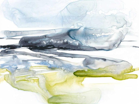 Sweeping Fields II White Modern Wood Framed Art Print with Double Matting by Goldberger, Jennifer