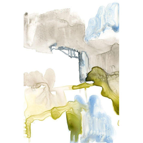 Wandering Layers I White Modern Wood Framed Art Print by Goldberger, Jennifer