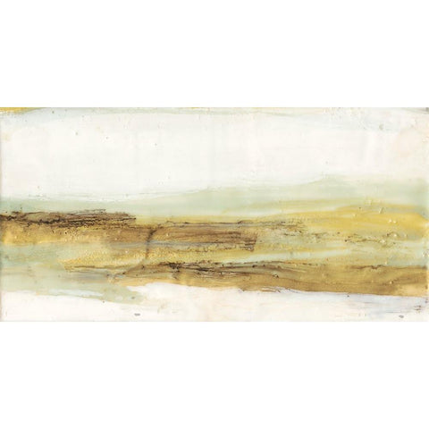Mint And Ochre Horizon II Gold Ornate Wood Framed Art Print with Double Matting by Goldberger, Jennifer