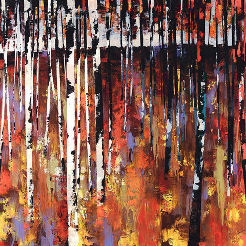 Into The Woods Again White Modern Wood Framed Art Print by Edmunds, Sydney