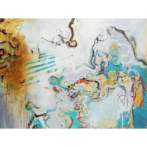 Playful Banter Black Modern Wood Framed Art Print with Double Matting by Drotar, Rikki