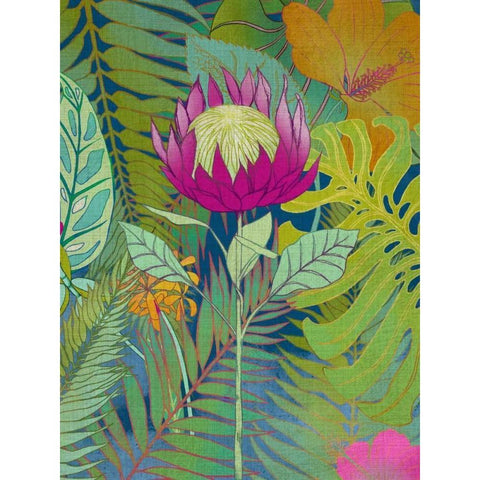 Tropical Tapestry I White Modern Wood Framed Art Print by Zarris, Chariklia