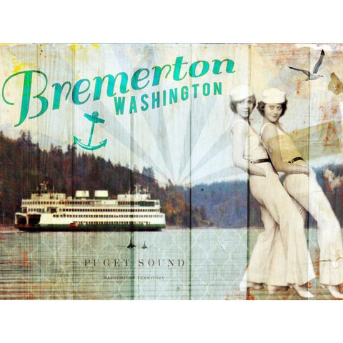 Bremerton Girls Black Modern Wood Framed Art Print by Lloyd, Sandy