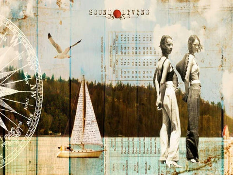 Sound Living White Modern Wood Framed Art Print with Double Matting by Lloyd, Sandy