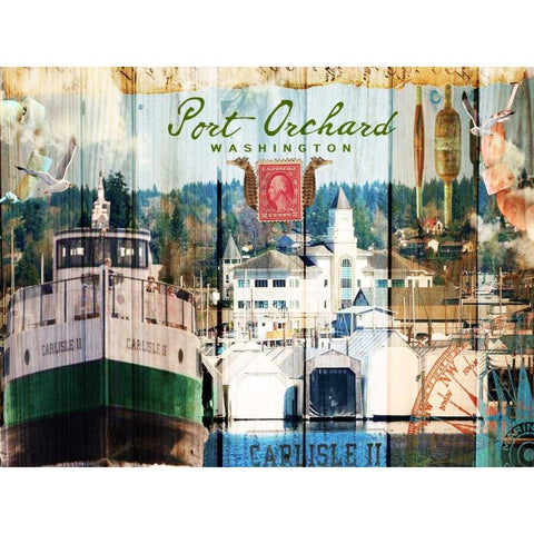 Taste of Port Orchard Gold Ornate Wood Framed Art Print with Double Matting by Lloyd, Sandy