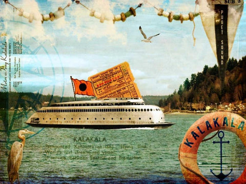 Kalakala Black Ornate Wood Framed Art Print with Double Matting by Lloyd, Sandy