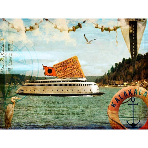 Kalakala Black Modern Wood Framed Art Print by Lloyd, Sandy