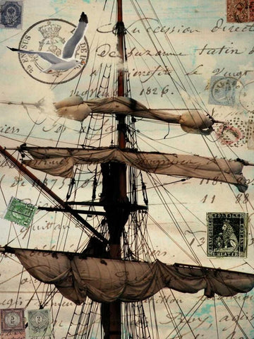 Journey White Modern Wood Framed Art Print with Double Matting by Lloyd, Sandy