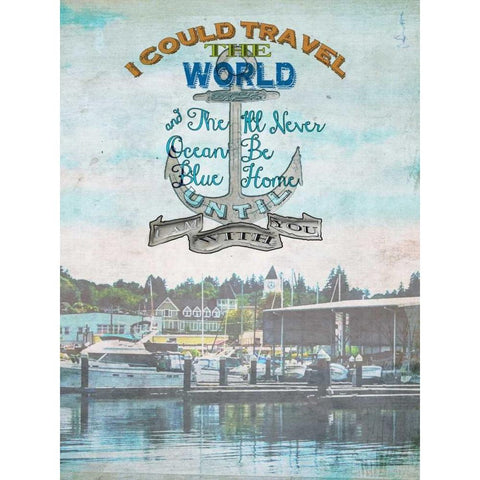 Anchored Black Modern Wood Framed Art Print with Double Matting by Lloyd, Sandy