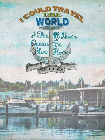 Anchored Black Ornate Wood Framed Art Print with Double Matting by Lloyd, Sandy