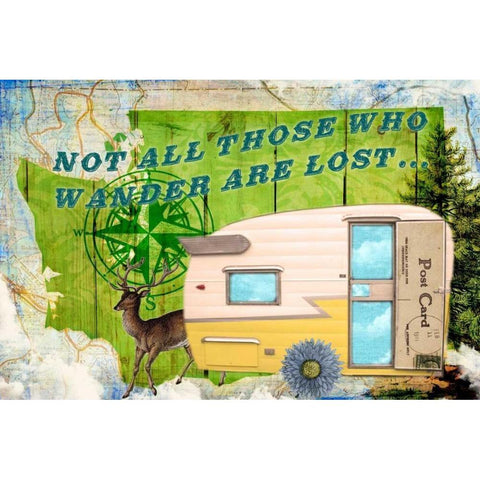 Those Who Wander Black Modern Wood Framed Art Print with Double Matting by Lloyd, Sandy