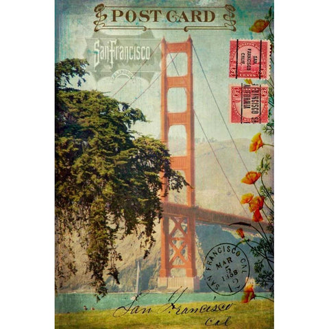 San Francisco, CA Black Modern Wood Framed Art Print with Double Matting by Lloyd, Sandy