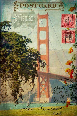 San Francisco, CA Black Ornate Wood Framed Art Print with Double Matting by Lloyd, Sandy