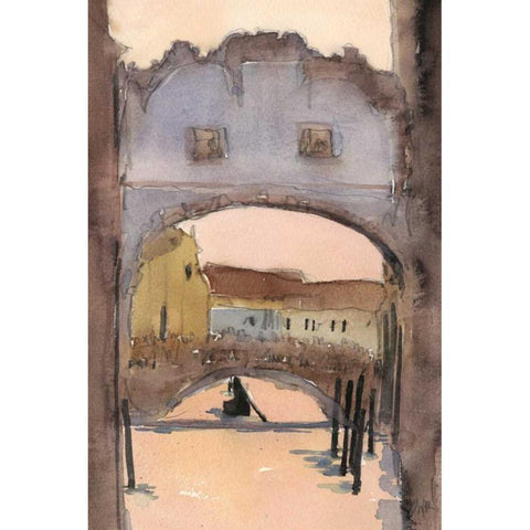 Venice Watercolors VII Gold Ornate Wood Framed Art Print with Double Matting by Dixon, Samuel