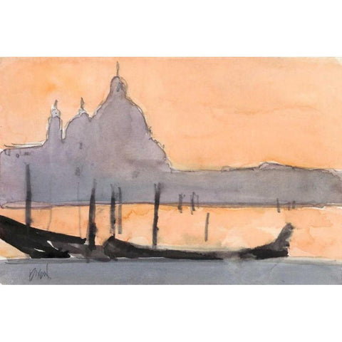 Venice Watercolors X Black Modern Wood Framed Art Print by Dixon, Samuel