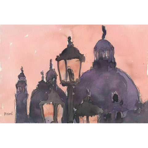 Venice Watercolors XI Black Modern Wood Framed Art Print with Double Matting by Dixon, Samuel