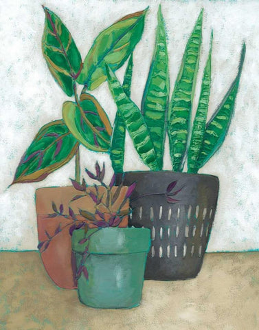 House Garden I White Modern Wood Framed Art Print with Double Matting by Zarris, Chariklia