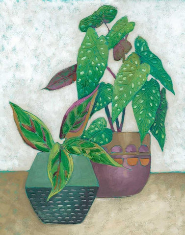 House Garden II White Modern Wood Framed Art Print with Double Matting by Zarris, Chariklia