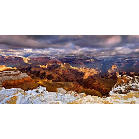 Snowy Grand Canyon VI White Modern Wood Framed Art Print by Drost, David