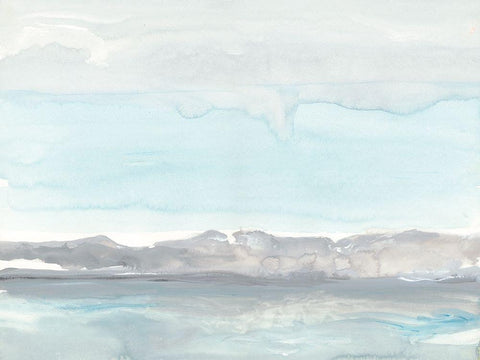 Grey Horizon  White Modern Wood Framed Art Print with Double Matting by Delamater, Rob