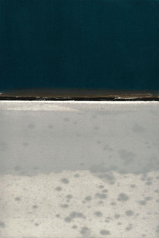 Horizon Indigo White Modern Wood Framed Art Print with Double Matting by Delamater, Rob