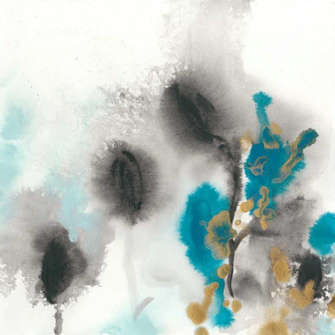 Cerulean Mirage I White Modern Wood Framed Art Print by Vess, June Erica