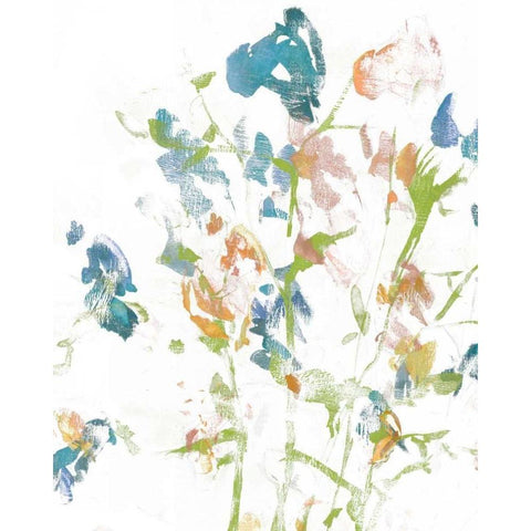 Subtle Flowers I White Modern Wood Framed Art Print by Goldberger, Jennifer