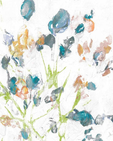 Subtle Flowers II Black Ornate Wood Framed Art Print with Double Matting by Goldberger, Jennifer