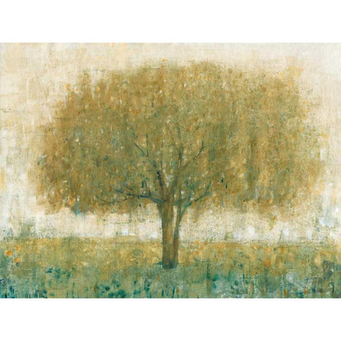 Summer Day Tree II White Modern Wood Framed Art Print by OToole, Tim