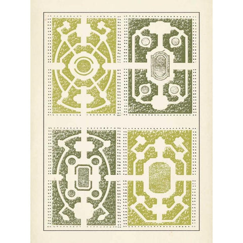 Green Garden Maze II Black Modern Wood Framed Art Print by Blondel, J.F.