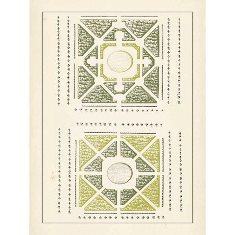 Green Garden Maze IV Black Modern Wood Framed Art Print by Blondel, J.F.